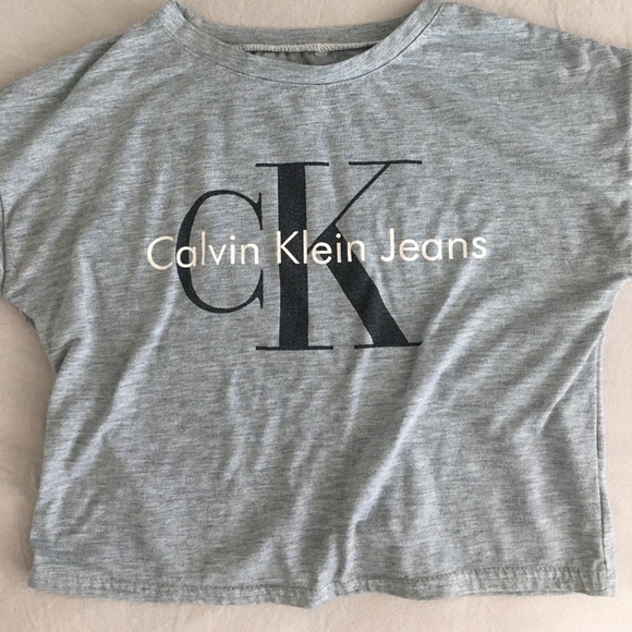 Grey Calvin Klein Crop Top - Picture 2 of 3